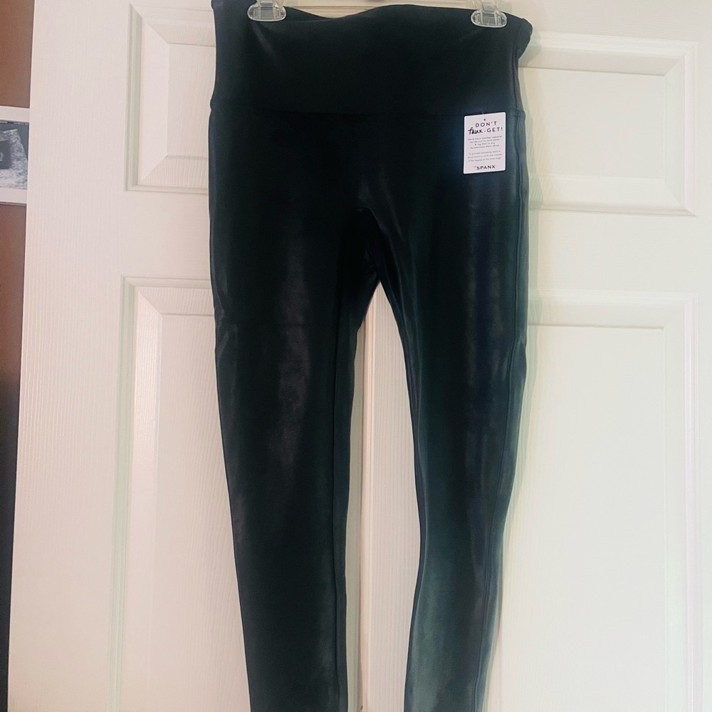 SPANX Shiny Black Leggings